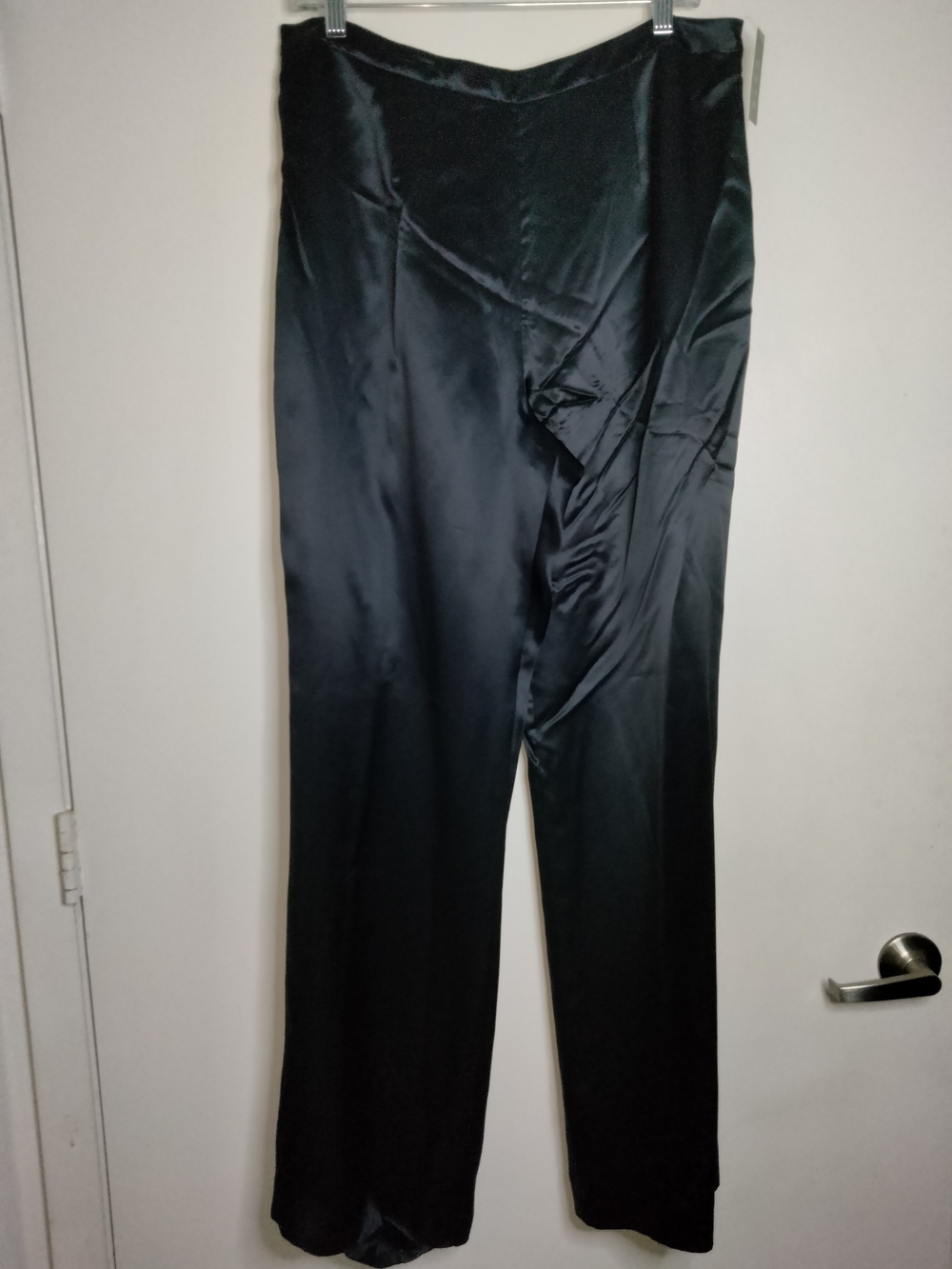 Kate Hill (Size 14) Classic Black 100% Silk Satin Formal Trousers (NEW-NWT)